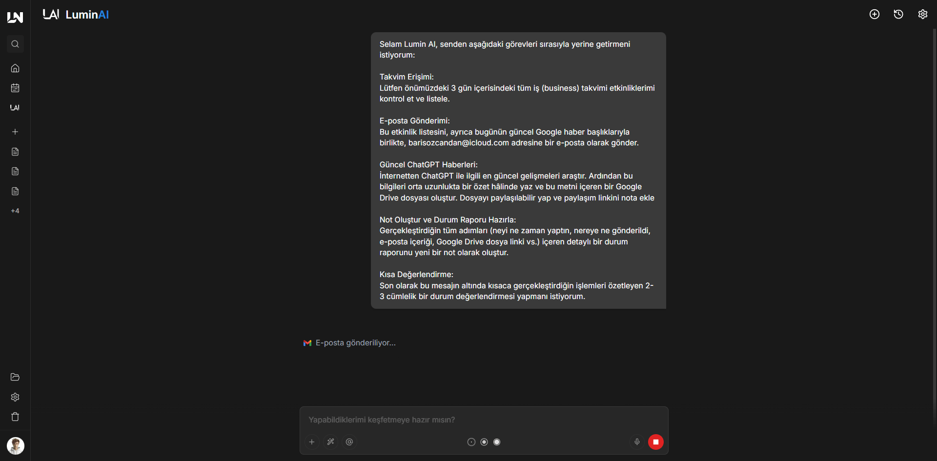 Lumin AI aksiyon